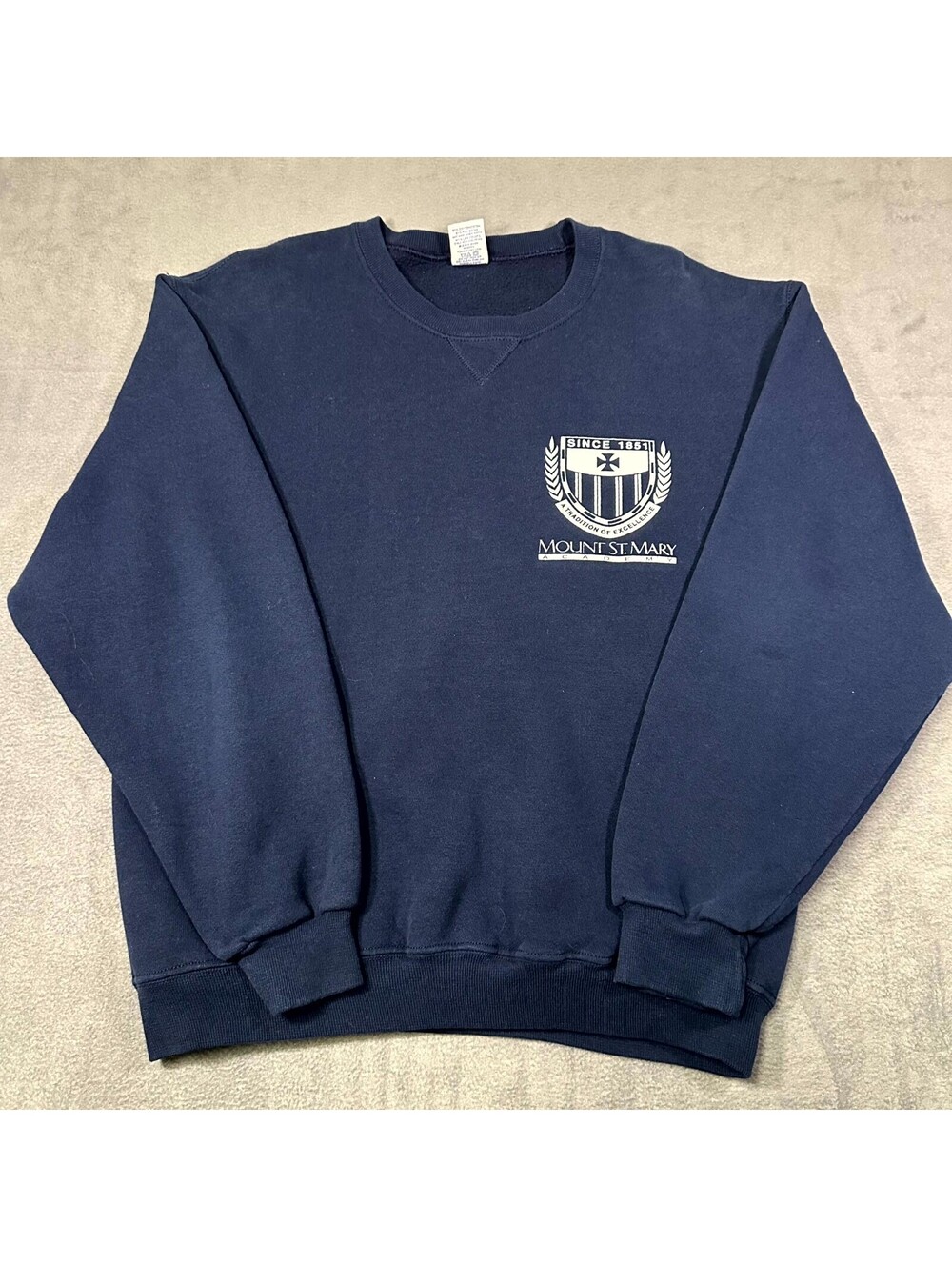 Russell Athletic Sweatshirt Navy Girls M Fleece Uniform Mount St. Mary Academy